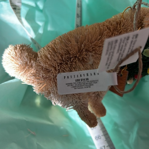 NWT Pottery Barn bottlebrush dog Christmas ornament yellow lab golden retriever - Picture 12 of 12